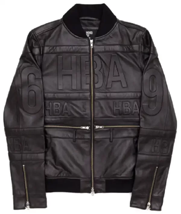 HBA Hockey Black Bomber Leather Jacket