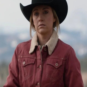 Heartland Season 14 Amy Flemings Red Sherpa Cotton Jacket
