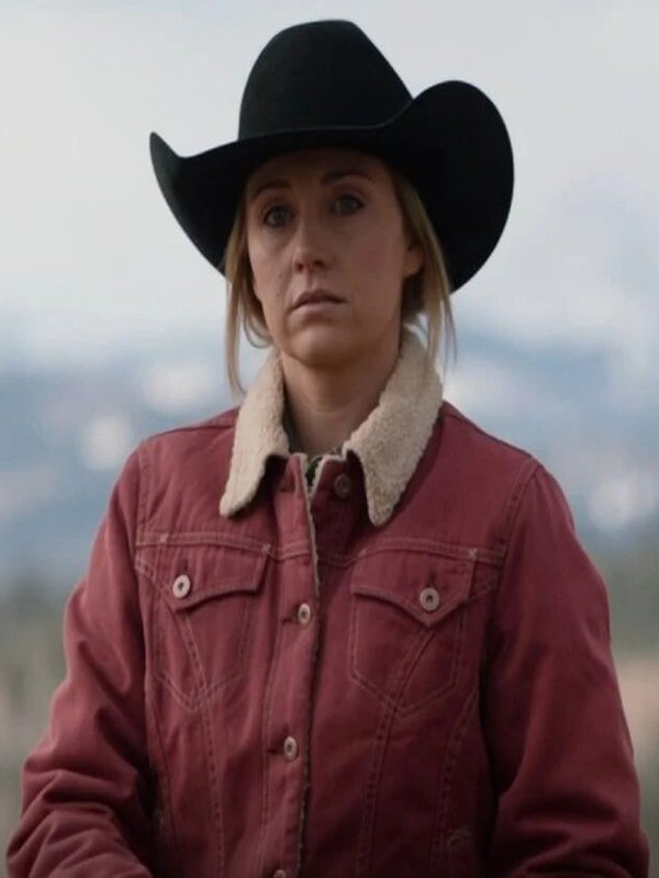 Heartland Season 14 Amy Flemings Red Sherpa Cotton Jacket