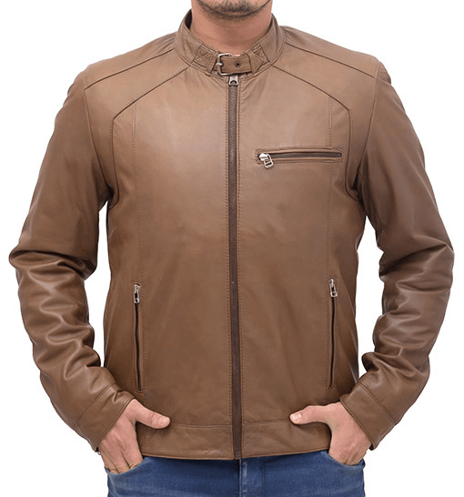 Heavy-duty Brown Bomber Leather Jacket