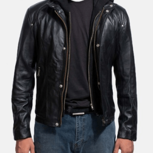 Highschool Black Biker Leather Jacket