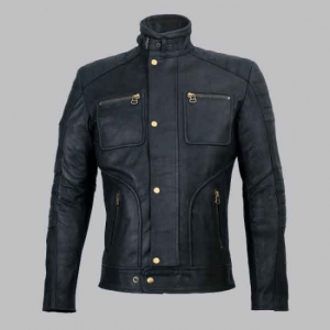 Hispar Black Moto Racer Leather Jacket