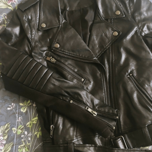 H&m Divided Black Motorcycle Leather Jacket