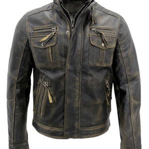 Hot Black Brando Biker Motorcycle Leather Jacket