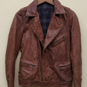 Hysteric Glamour Double Collar Brown Leather Jacket