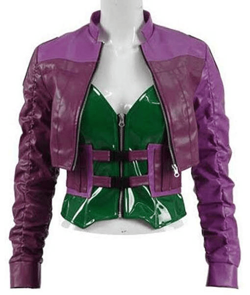 Injustice 2 Harley Quinn Cropped Leather Jacket