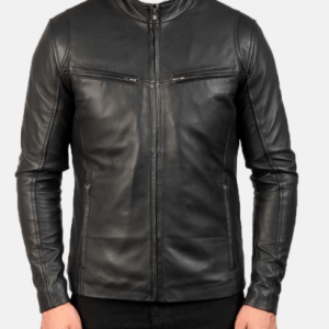 Ionics Black Biker Leather Jacket