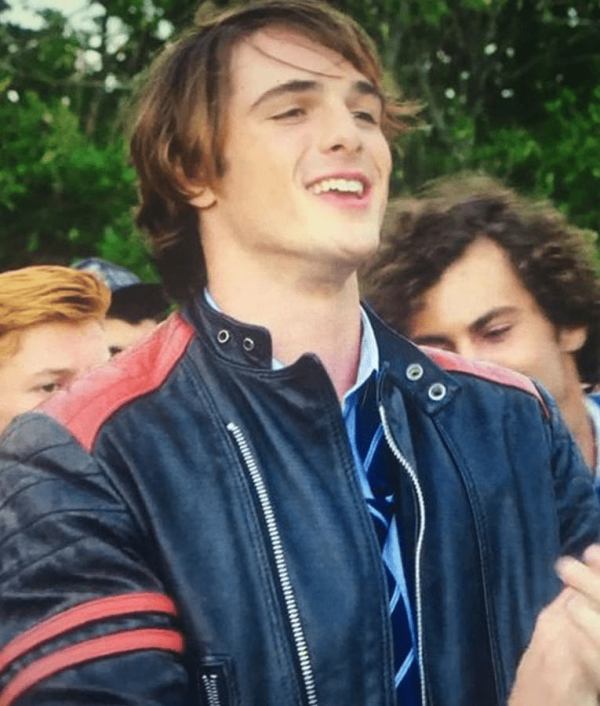 Jacob Elordi The Kissing Booth Red Stripe Leather Jacket