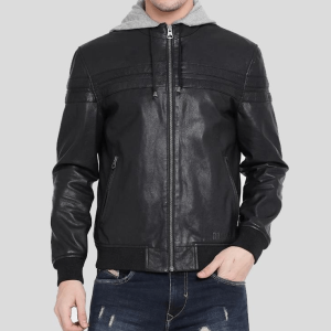 Jake Hooded Leather Jacket