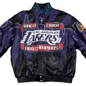 La Lakers 2001 Jeff Hamilton Back 2 Back Championship Leather Jacket