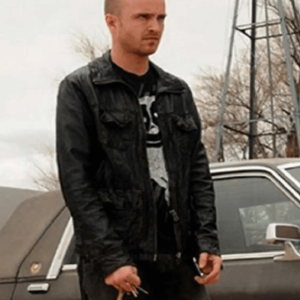 Jesse Pinkman Breaking Bad Black Aaron Paul Leather Jacket