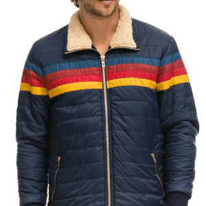 Jordan Elsass Superman And Lois Stripeds Puffer Jacket