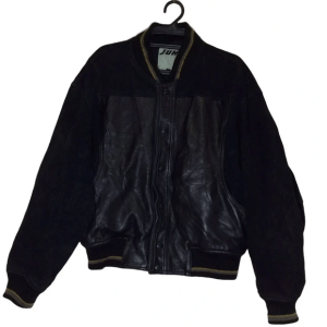 Jun Leather Varsity Bomber Jacket