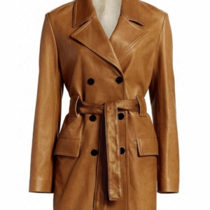 Kaley Cuoco The Flight Attendant Leather Coat