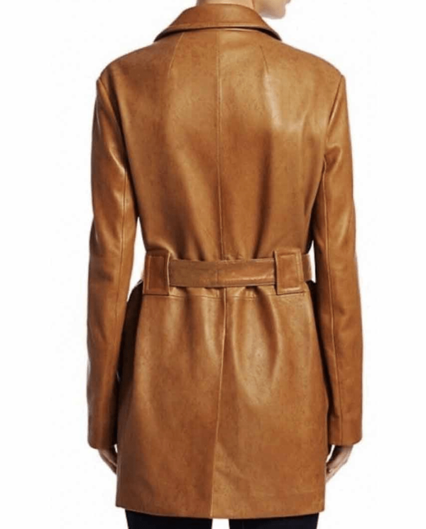 Kaley Cuoco The Flight Attendant Leather Coat - Image 2