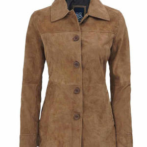 Kandis Brown Biker Suede Leather Jacket