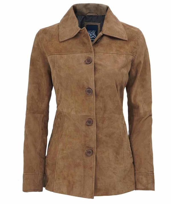Kandis Brown Suede Leather Jacket