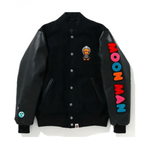 Kid Cudi X Moon Man Bomber Varsity Wool Jacket