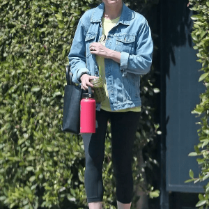 Kirstens Dunst Outing in LA Denim Jacket