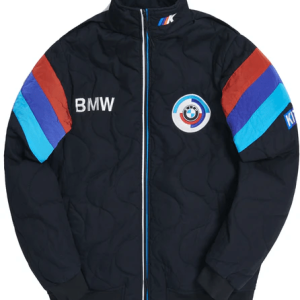 Kith x BMW Quilted Racing Black Satin Jacket
