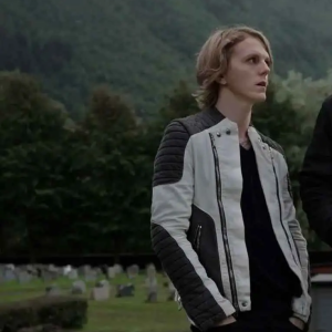 Laurits Ragnarok S02 Jonas Strand Gravli Black And White Leather Jacket