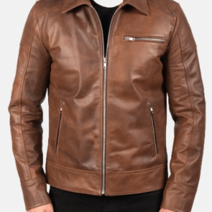 Lavendards Brown Biker Leather Jacket