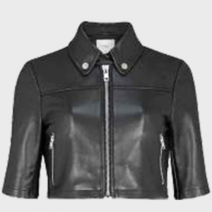 Liza Lapira The Equalizer Cropped Classic Leather Jacket