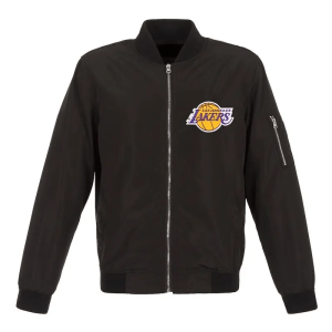 Los Angeles Lakers Black Bomber Cotton Jacket