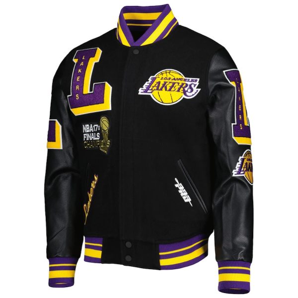 Los Angeles Lakers Pro Standard Black Mash Up Capsule Varsity Jacket