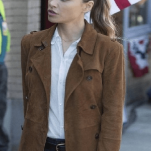 Lucifer Chloe Tv Series Decker Suede Leather Coat