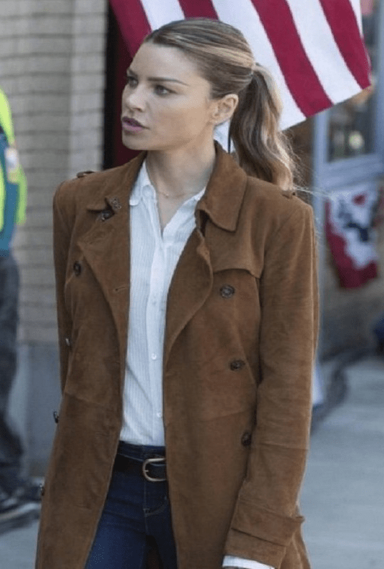 Lucifer Chloe Tv Series Decker Suede Leather Coat