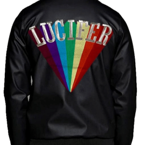 Lucifer Tv Series Rising Rainbow Black Bomber Jacket