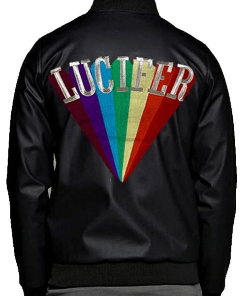 Lucifer TV Series Rising Rainbow Black Bomber Jacket