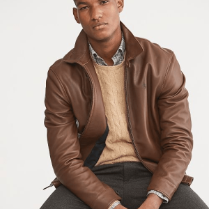 Macys Polo Ralph Lauren Brown Leather Jacket