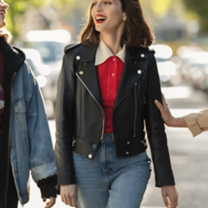 María Valverde Sounds Like Love 2021 Black Bikers Leather Jacket