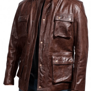 Mark Wahlberg Four Brothers Brown Leather Jacket