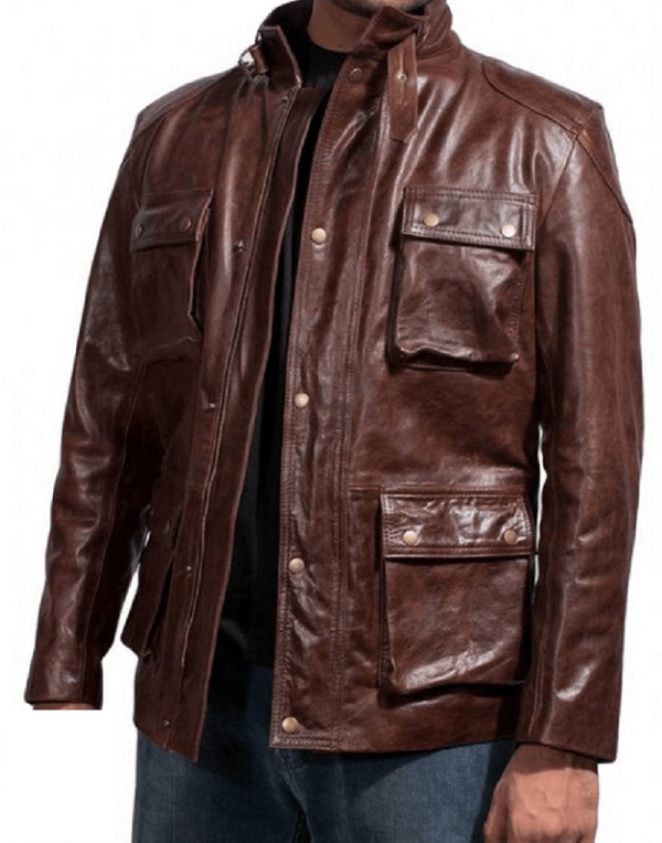 Mark Wahlberg Four Brothers Brown Leather Jacket