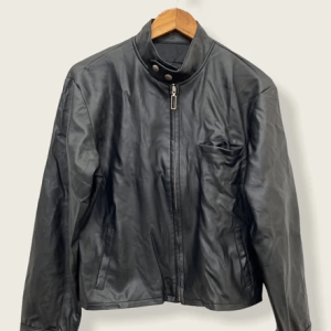 Mat Hamk Biker Pvc Black Leather Jacket