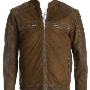 Matte Finish Brown Biker Leather Jacket