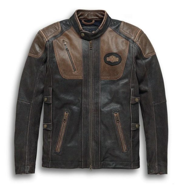 Men Harley Davidson Triple Vent Trostel System Vintage Leather Jacket