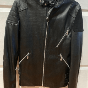Men's 7 Diamonds Black Biker Brando Leather Jacket