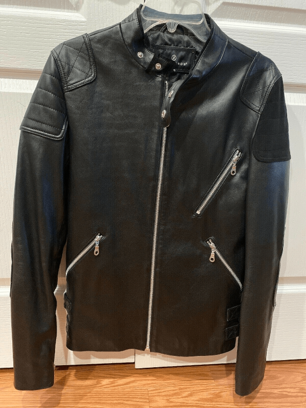 Men's 7 Diamonds Black Biker Brando Leather Jacket