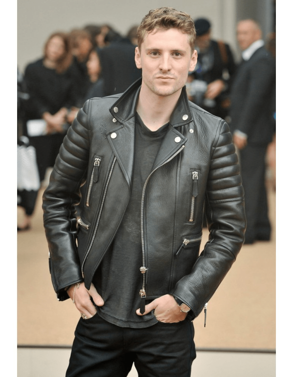 Men's Burberry Style George Barnett Black Leather Jacket