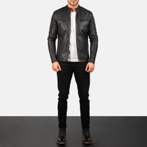 Men's Ionic Black Bikers Leather Jacket