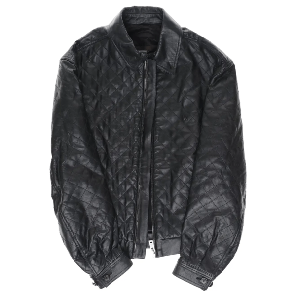 Men's Louis Vuitton Black Motorcycle Leather Jacket
