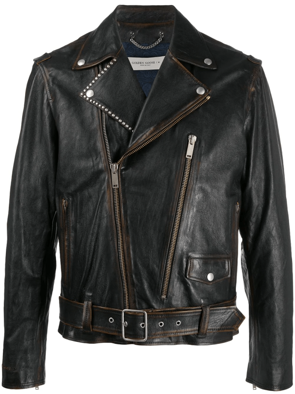 Men's Micros Motorcycle Leather Jacket
