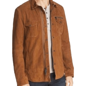 Men's Ryan Guzman Tv Series 9-1-1 Eddie Diaz Brown Bikers Suede Leather Jacket