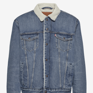 Men's Sherpa Lined Blue Denim Jacket