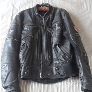 Men's Teknic Black Motorcycle Leather Jacket