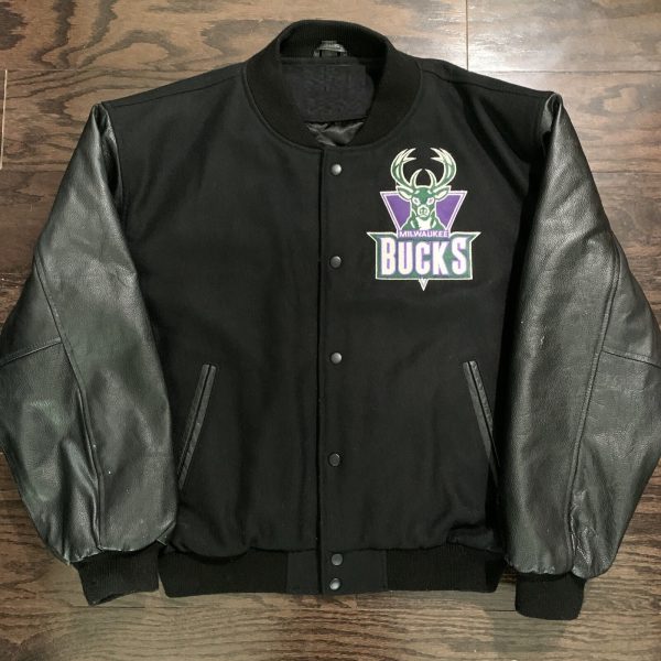 Milwaukee Bucks Nba Basketball Varsity Letterman Leather Jacket